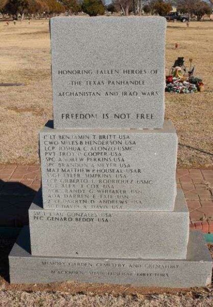 TEXAS PANHANDLE AFGHANISTAN AND IRAQ WARS