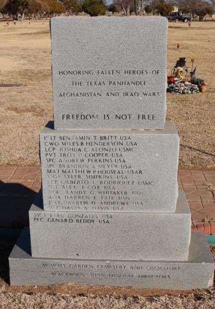 TEXAS PANHANDLE AFGHANISTAN AND IRAQ WARS