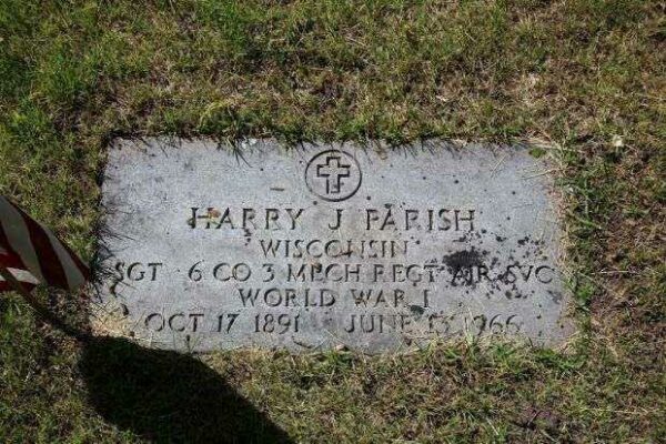 HARRY J PARISH MEMORIAL CEMETERY STONE