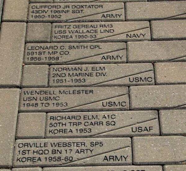 ONEIDA KOREAN WAR VETERANS MEMORIAL PAVERS C