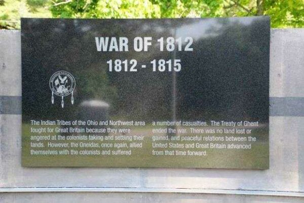 ONEIDA VETERANS MEMORIAL WAR OF 1812 PLAQUE