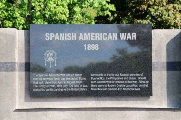 ONEIDA VETERANS MEMORIAL SPANISH AMERICAN WAR PLAQUE