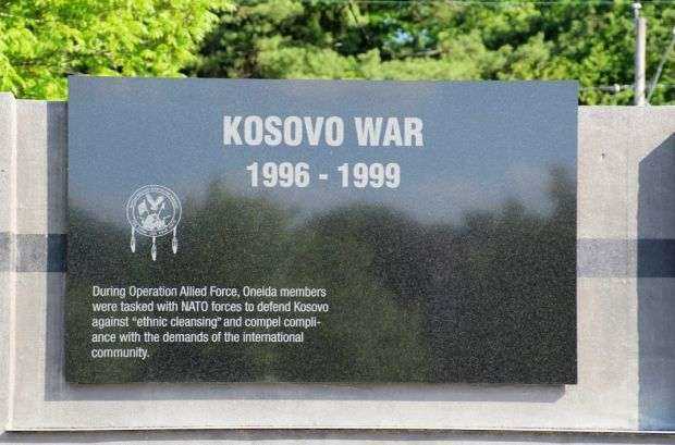 ONEIDA VETERANS MEMORIAL KOSOVO WAR PLAQUE