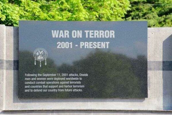 ONEIDA VETERANS MEMORIAL WAR ON TERROR PLAQUE