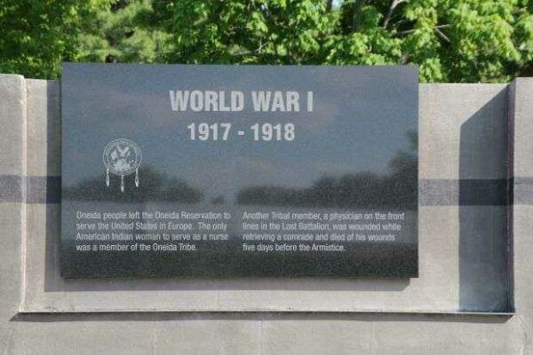 ONEIDA VETERANS MEMORIAL WORLD WAR I PLAQUE
