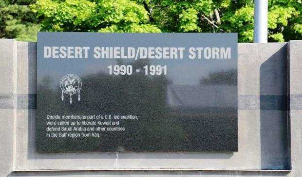 ONEIDA VETERANS MEMORIAL DESERT SHIELD/DESERT STORM PLAQUE