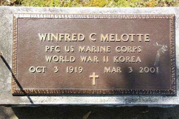 WINFRED C MELOTTE MEMORIAL CEMETERY STONE