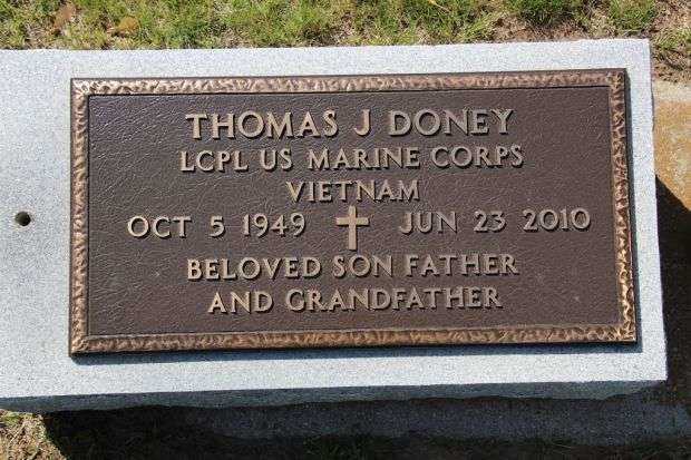 THOMAS J DONEY MEMORIAL CEMETERY STONE