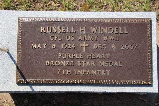 RUSSELL H WINDELL MEMORIAL CEMETERY STONE