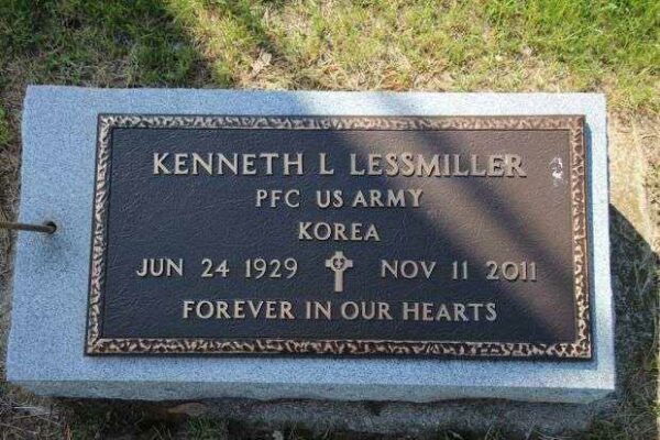 KENNETH L LESSMILLER MEMORIAL CEMETERY STONE