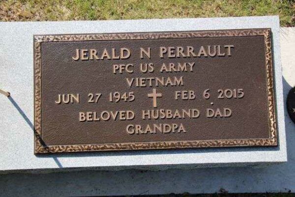 JERALD N PERRAULT MEMORIAL CEMETERY STONE