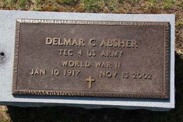 DELMAR C ABSHER MEMORIAL CEMETERY STONE