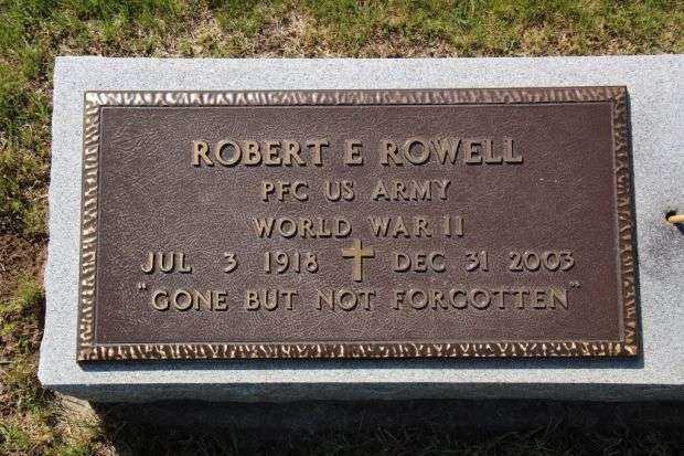 ROBERT E ROWELL MEMORIAL CEMETERY STONE