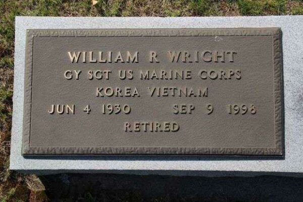 WILLIAM R WRIGHT MEMORIAL CEMETERY STONE