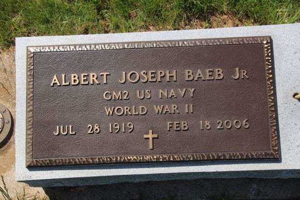 ALBERT JOSEPH BAEB JR MEMORIAL CEMETERY STONE