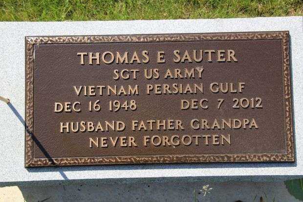 THOMAS E SAUTER MEMORIAL CEMETERY STONE