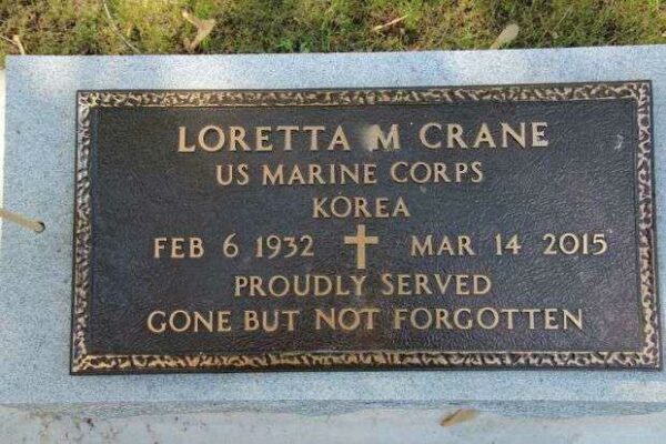 LORETTA M CRANE MEMORIAL CEMETERY STONE