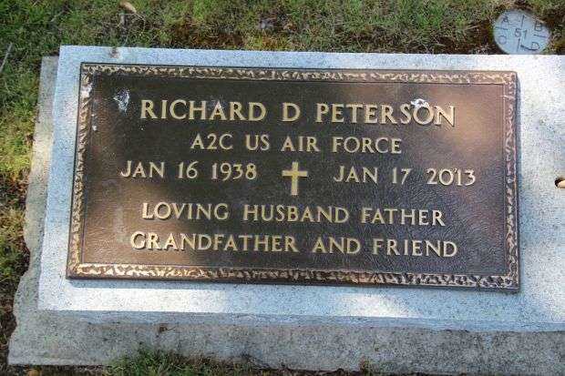 RICHARD D PETERSON MEMORIAL CEMETERY STONE