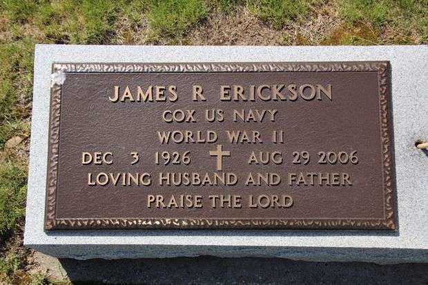 JAMES R ERICKSON MEMORIAL CEMETERY STONE