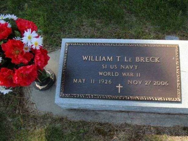 WILLIAM T LE BRECK MEMORIAL CEMETERY STONE