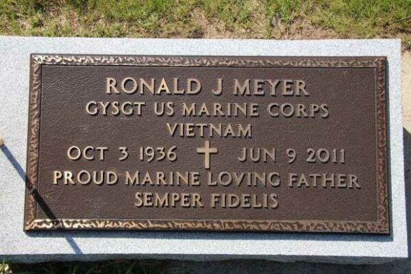 RONALD J MEYER MEMORIAL CEMETERY STONE