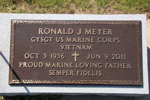RONALD J MEYER MEMORIAL CEMETERY STONE
