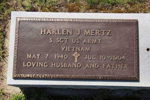HARLEN J MERTZ MEMORIAL CEMETERY STONE