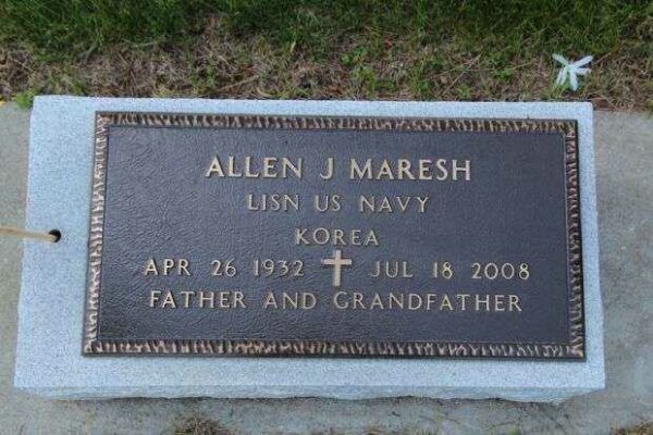 ALLEN J MARESH MEMORIAL CEMETERY STONE