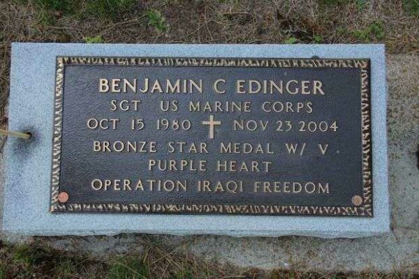 BENJAMIN C EDINGER MEMORIAL CEMETERY STONE