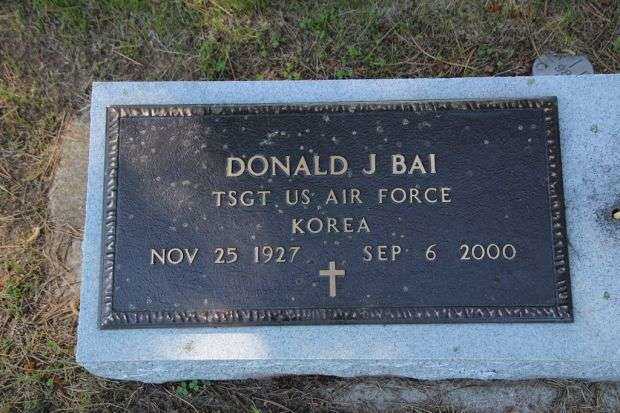 DONALD J BAI MEMORIAL CEMETERY STONE