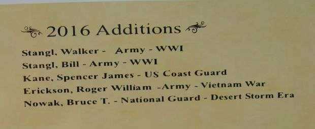 BUTTERNUT AREA VETERANS MEMORIAL HONOR ROLL PLAQUE Y