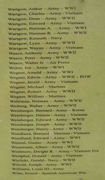 BUTTERNUT AREA VETERANS MEMORIAL HONOR ROLL PLAQUE U