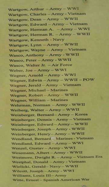 BUTTERNUT AREA VETERANS MEMORIAL HONOR ROLL PLAQUE U