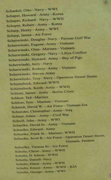 BUTTERNUT AREA VETERANS MEMORIAL HONOR ROLL PLAQUE P