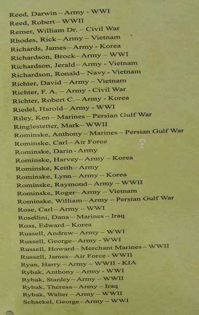 BUTTERNUT AREA VETERANS MEMORIAL HONOR ROLL PLAQUE O