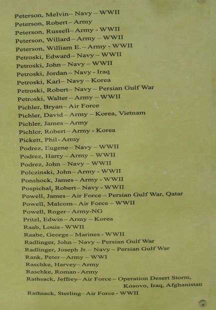 BUTTERNUT AREA VETERANS MEMORIAL HONOR ROLL PLAQUE N