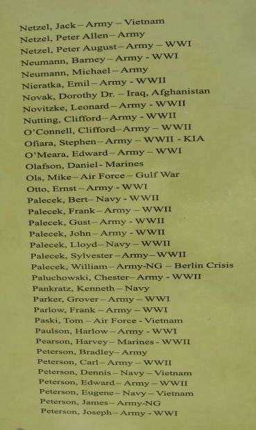 BUTTERNUT AREA VETERANS MEMORIAL HONOR ROLL PLAQUE M