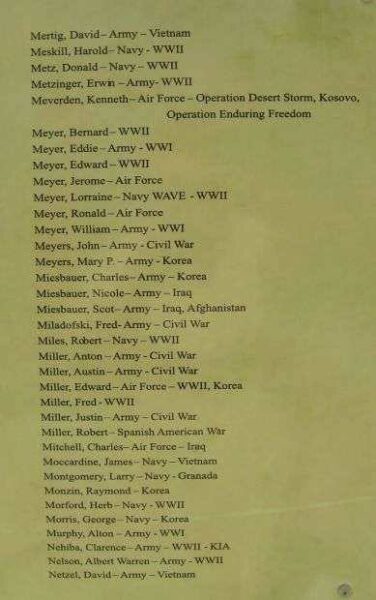 BUTTERNUT AREA VETERANS MEMORIAL HONOR ROLL PLAQUE L