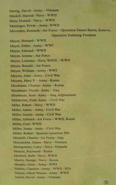 BUTTERNUT AREA VETERANS MEMORIAL HONOR ROLL PLAQUE L