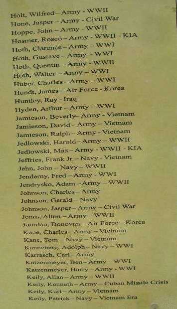 BUTTERNUT AREA VETERANS MEMORIAL HONOR ROLL PLAQUE H