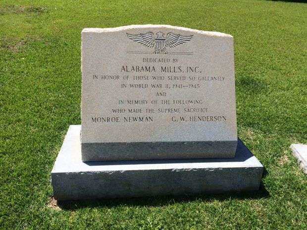 ALABAMA MILLS, INC. WORLD WAR II MEMORIAL DADEVILLE