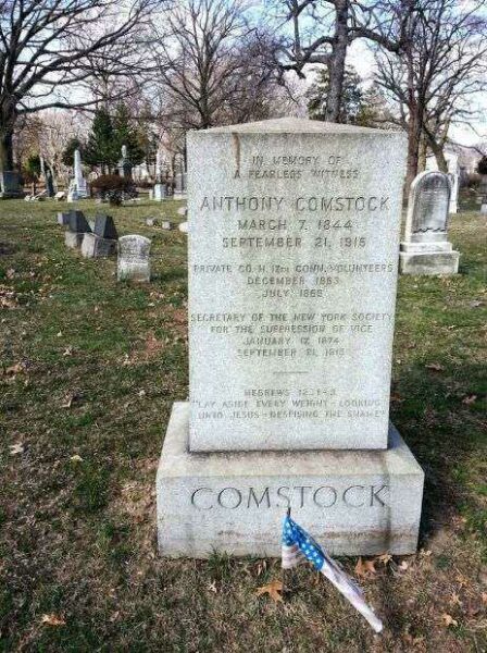 ANTHONY COMSTOCK MEMORIAL CEMETERY STONE