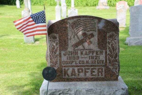 JOHN KAPFER MEMORIAL CEMETERY STONE