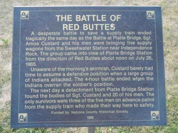 THE BATTLE OF RED BUTTES MEMORIAL PLAQUE