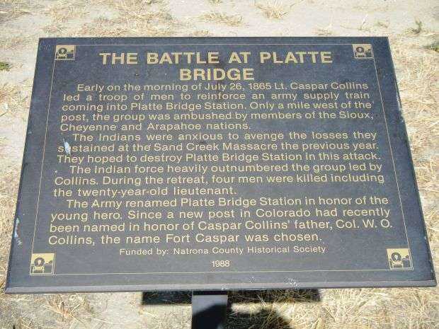 THE BATTLE OF PLATTE BRIDGE MEMORIAL PLAQUE