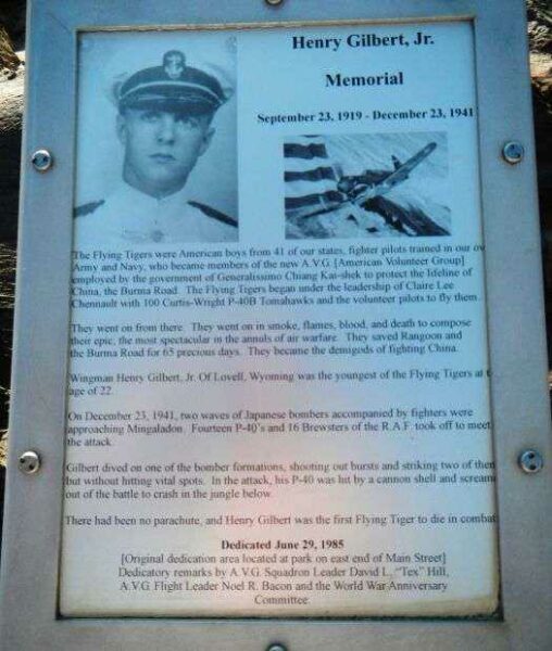 HENRY GILBERT, JR. WAR MEMORIAL PLAQUE