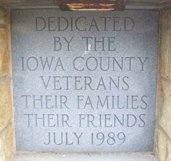 IOWA COUNTY VETERANS MEMORIAL DEDICATION STONE B