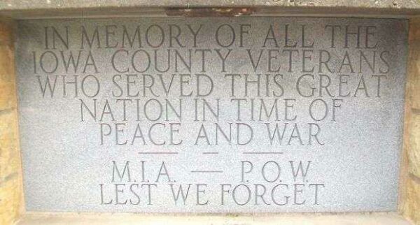 IOWA COUNTY VETERANS MEMORIAL DEDICATION STONE A
