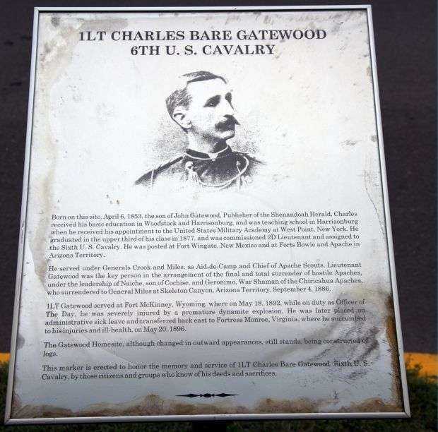 1LT CHARLES BARE GATEWOOD 6TH U.S. CAVALRY MEMORIAL PLAQUE