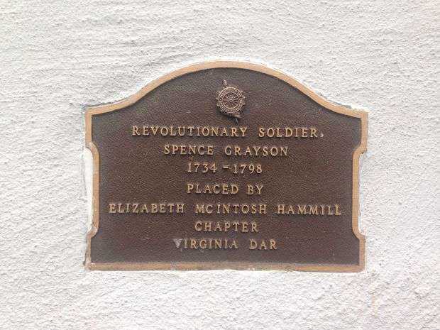 REVOLUTIONARY SOLDIER SPENCER GRAYSON MEMORIAL PLAQUE